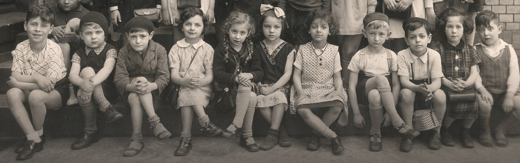Ausschnitt aus einem Klassenfoto einer jüdischen Schulklasse aus Breslau, 1938